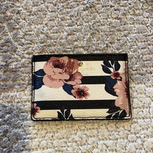 Kate Spade Black and White Floral Card Holder